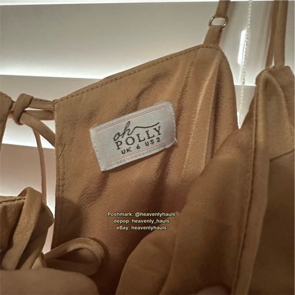 Oh Polly Geneva Nude Mini Dress w/ Embellished Sleeves - Beaded, strappy, flirty - Picture 6 of 9